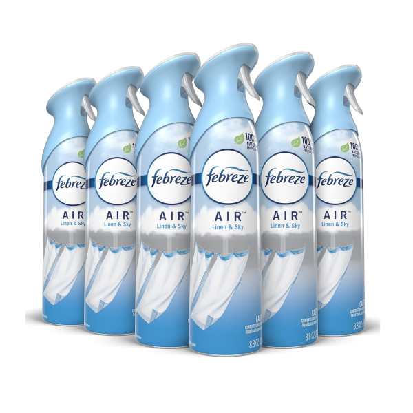 6 Bottles Of Febreze Air Fresheners Spray in Linen & Sky Cheap