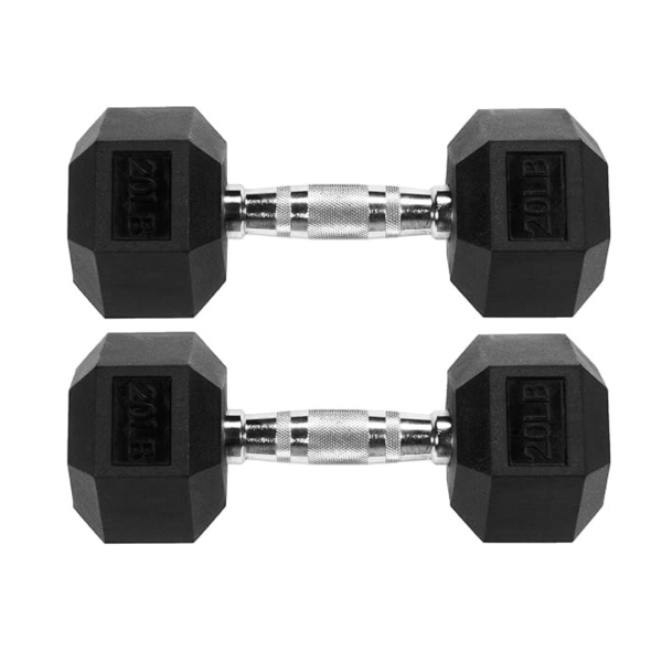 Signature Fitness Rubber Encased Hex Dumbbell Online Hot Sale