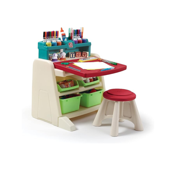 Step2 Flip & Doodle Easel Desk With Stool for Kids on Sale
