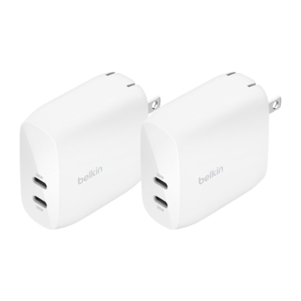 2-Pack Belkin 60W Dual USB-C Wall Charger Sale