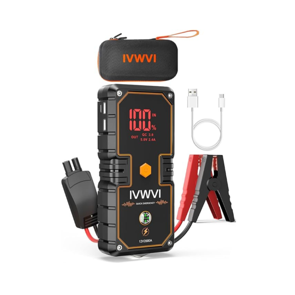 Ivwvi Upgraded 2000A Peak Portable Car Battery Jump Starter Online