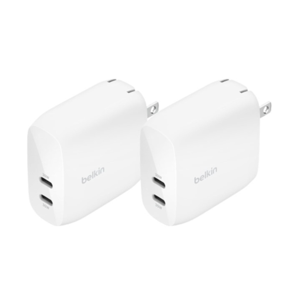2-Pack Belkin BoostCharge PPS 60W Dual USB-C Wall Charger Adapter Supply