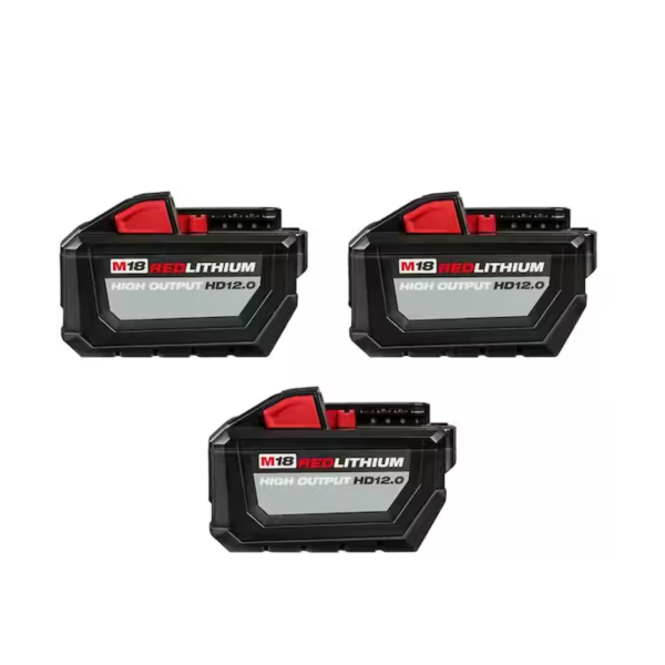 3-Pack Milwaukee M18 18-Volt Lithium-Ion High Output 12.0Ah Battery Pack Online Sale