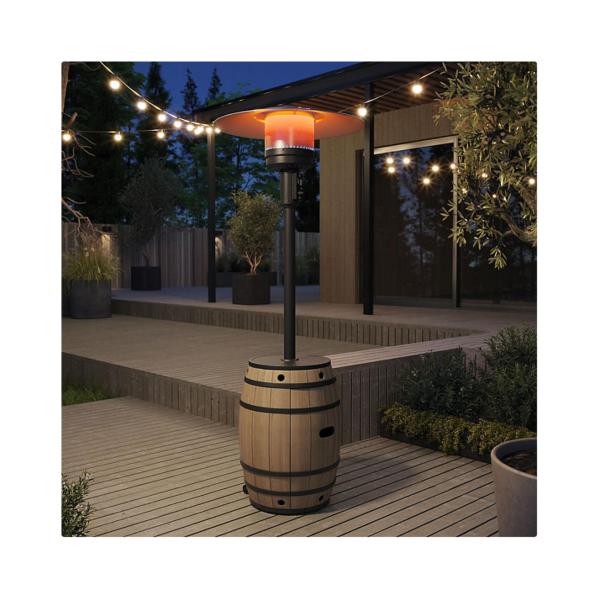48,000 BTU Whiskey Barrel Patio Heater w  Cover Fashion