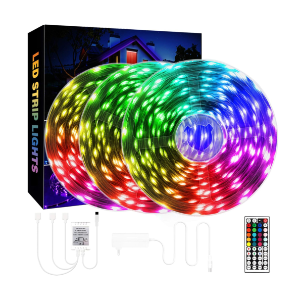 Qzyl 75ft RGB Color Changing Dimmable LED Strip Lights with Remote Online Hot Sale
