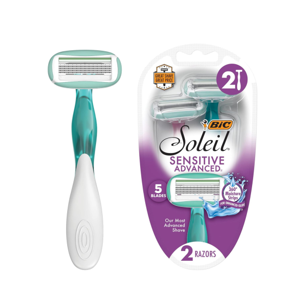 2-Ct BIC Soleil Sensitive Advanced Women’s 5-Blade Disposable Razors Hot on Sale