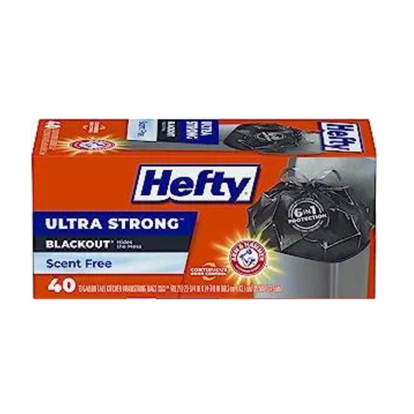 40-Count Hefty 13-Gallon Ultra Strong Trash Bags Supply