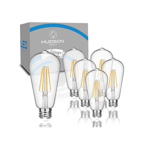 6-Pack Hudson Bulb Co. Vintage LED 6W Edison Light Bulbs For Discount