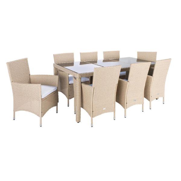 8 Person Rectangular Outdoor Dining Set with Cushions For Cheap