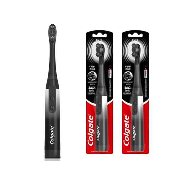 2 Colgate 360 Charcoal Sonic Powered Battery Toothbrushes Discount