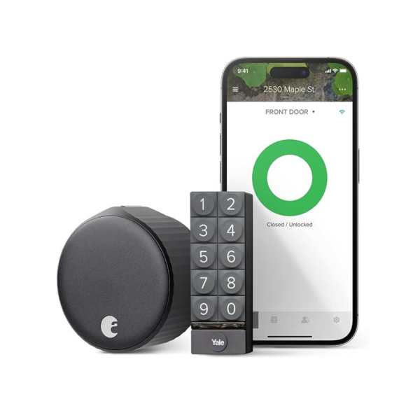 August Home Wi-Fi Smart Lock  Smart Keypad Matte Black For Sale
