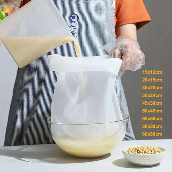 100 Mesh Soy Milk Wine Filter Bag Nut Milk Bag Tea Coffee Oil Yogurt Filter Net Mesh Kitchen Food Reusable Nylon Filter Bags Online Sale