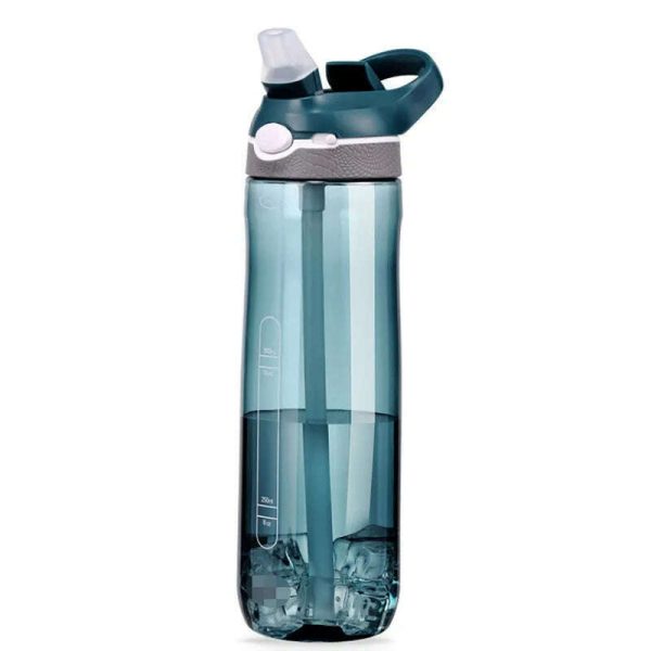 750ml Sports Water Bottle with straw For Camping Hiking Outdoor Plastic Transparent BPA Free Bottle For Men Drinkware Online - Image 2