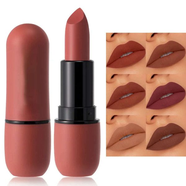 Lip Glaze 6 Colors Moisture Lipstick Waterproof Non-stick Cup Lipstick 1pcs Velvet Matte Lipstick Cosmetics Soft Fog Lip Gloss on Sale