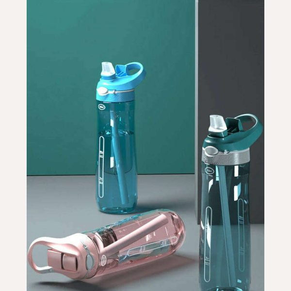 750ml Sports Water Bottle with straw For Camping Hiking Outdoor Plastic Transparent BPA Free Bottle For Men Drinkware Online